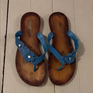 Capelli of New York Blue Floral Sandals